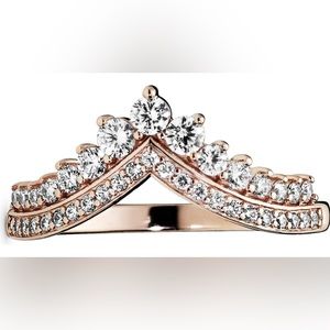 Princess Wishbone Cubic Zirconia Ring